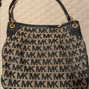 Michael Kors black signature shoulder bag